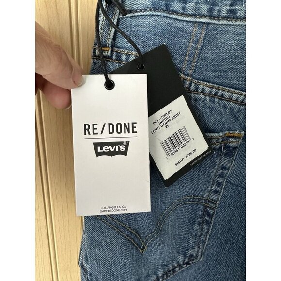 RE/DONE Levi's Denim Front Slit Maxi Skirt in Indigo Size 25 NWT $295 - Picture 9 of 11